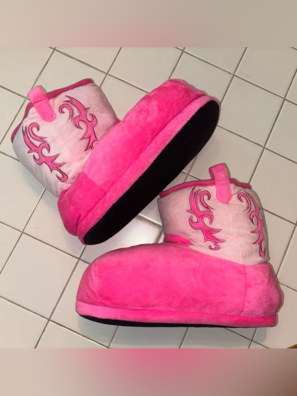 Cowgirl ankle Booties house shoes cowboy holiday gifts boot slippers travel shoe